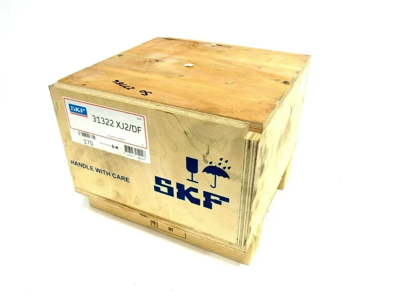 A crated SKF bearing in its original packing case