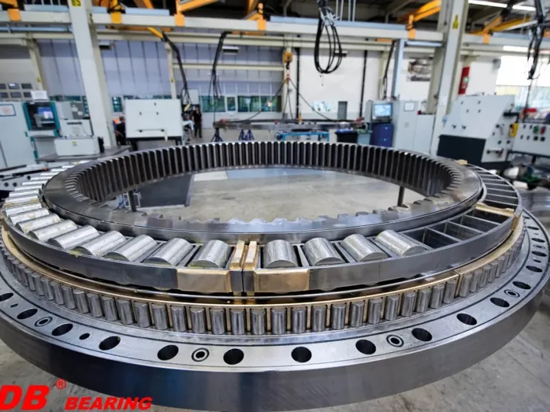 A large diameter slewing ring bearing with gear teeth