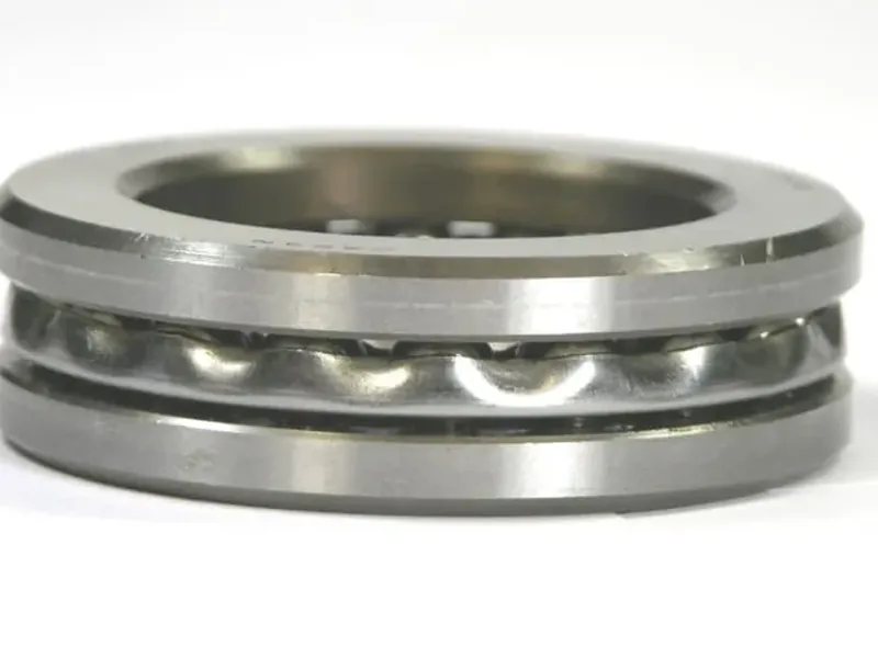 A thrust ball bearing showing its washers and balls